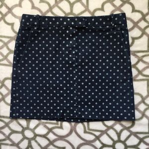 J. Crew Denim Polka Dot Mini Skirt